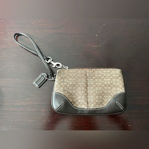 Brown signature coach wristlet
